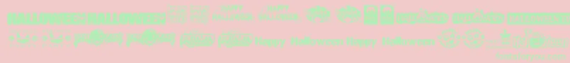 Police HalloweenLogo – polices vertes sur fond rose