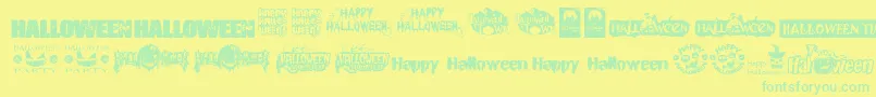 En savoir plus sur la police HalloweenLogo Police HalloweenLogo – polices vertes sur fond jaune