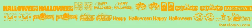 HalloweenLogo Font – Orange Fonts on Green Background
