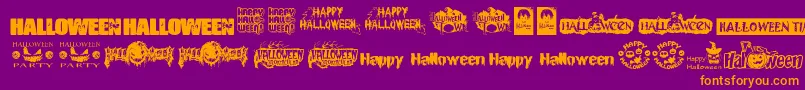 En savoir plus sur la police HalloweenLogo Police HalloweenLogo – polices orange sur fond violet