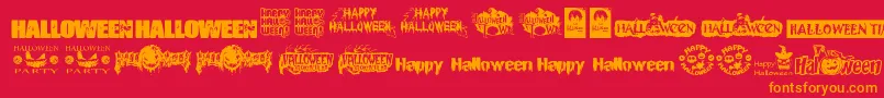 Шрифт HalloweenLogo – оранжевые шрифты на красном фоне