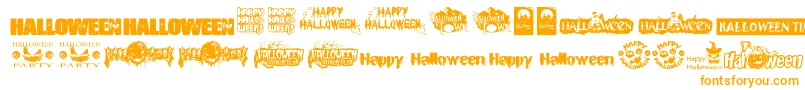 HalloweenLogo-Schriftart – Orangefarbene Schriften auf weißem Hintergrund