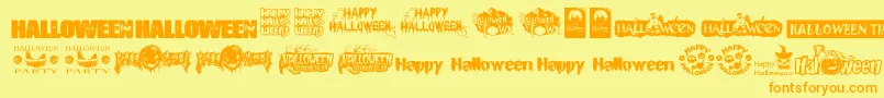 Czcionka HalloweenLogo – pomarańczowe czcionki na żółtym tle