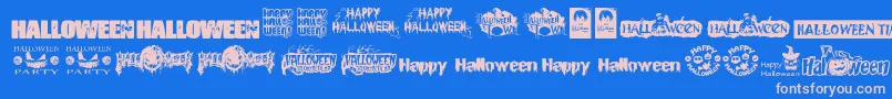 Fonte HalloweenLogo – fontes rosa em um fundo azul