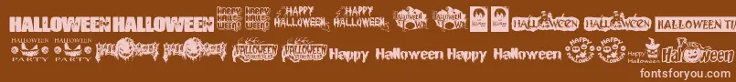 Шрифт HalloweenLogo – розовые шрифты на коричневом фоне
