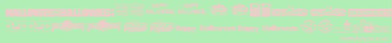 Weitere Informationen zur HalloweenLogo-Schriftart HalloweenLogo-Schriftart – Rosa Schriften auf grünem Hintergrund