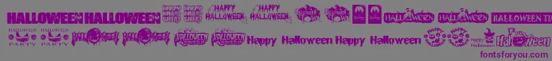 fuente HalloweenLogo – Fuentes Moradas Sobre Fondo Gris