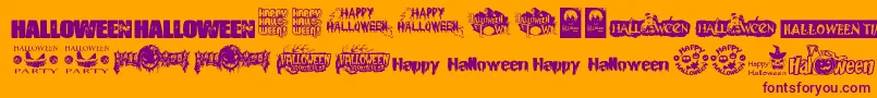 HalloweenLogo Font – Purple Fonts on Orange Background
