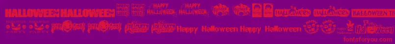 Czcionka HalloweenLogo – czerwone czcionki na fioletowym tle