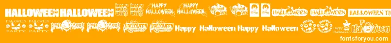 HalloweenLogo Font – White Fonts on Orange Background