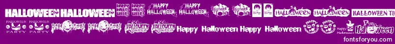Lisätietoja HalloweenLogo-fontista HalloweenLogo-fontti – valkoiset fontit violetilla taustalla