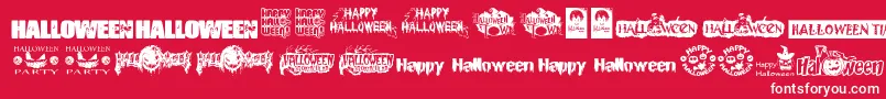 フォントHalloweenLogo – 赤い背景に白い文字