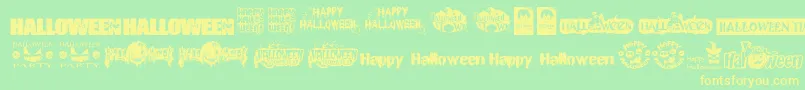 En savoir plus sur la police HalloweenLogo Police HalloweenLogo – polices jaunes sur fond vert