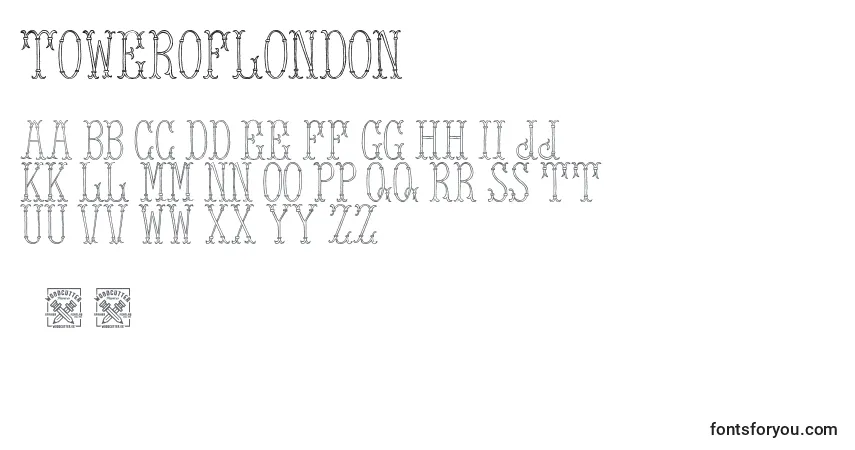 TowerOfLondon-fontti – aakkoset, numerot, erikoismerkit
