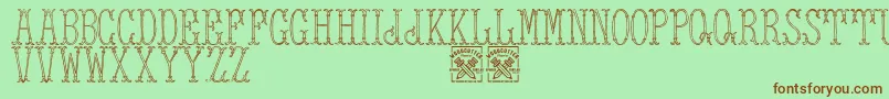 TowerOfLondon Font – Brown Fonts on Green Background