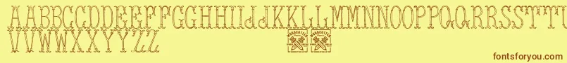 TowerOfLondon Font – Brown Fonts on Yellow Background