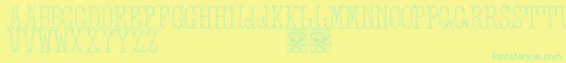 fuente TowerOfLondon – Fuentes Verdes Sobre Fondo Amarillo