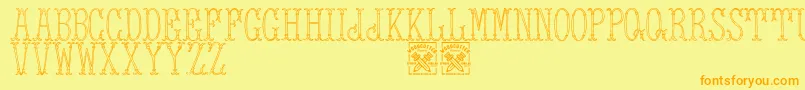TowerOfLondon Font – Orange Fonts on Yellow Background