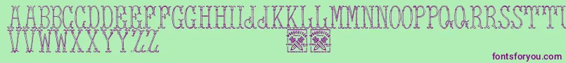 TowerOfLondon Font – Purple Fonts on Green Background