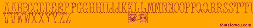 TowerOfLondon Font – Purple Fonts on Orange Background