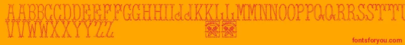 TowerOfLondon Font – Red Fonts on Orange Background
