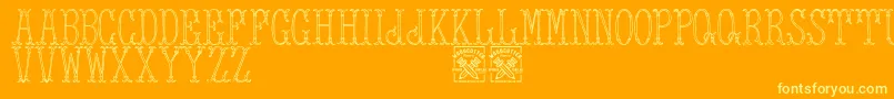 TowerOfLondon Font – Yellow Fonts on Orange Background
