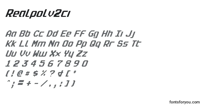 Czcionka Realpolv2ci – alfabet, cyfry, specjalne znaki