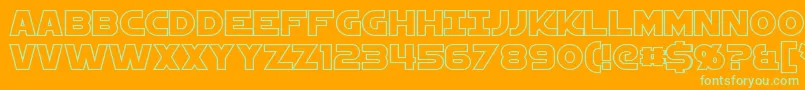 フォントStarkillerOutline – オレンジの背景に緑のフォント