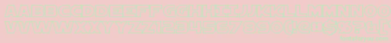 Fonte StarkillerOutline – fontes verdes em um fundo rosa