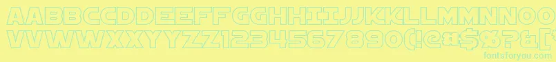 Czcionka StarkillerOutline – zielone czcionki na żółtym tle