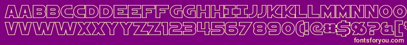 StarkillerOutline Font – Yellow Fonts on Purple Background