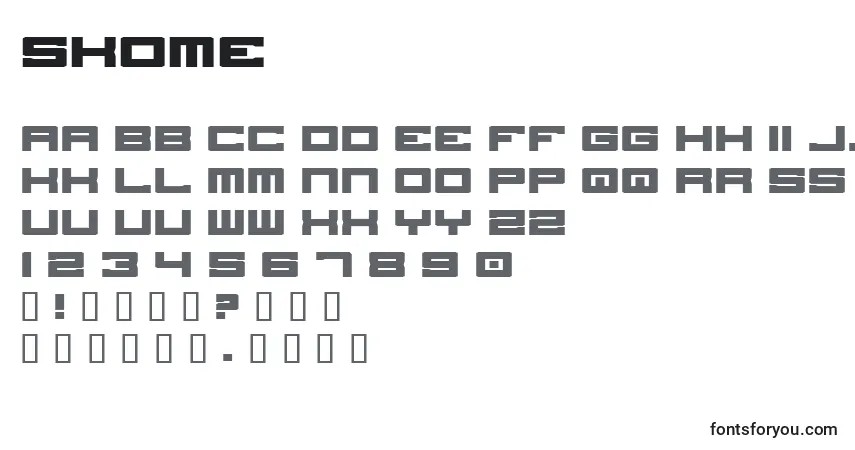 A fonte Skome – alfabeto, números, caracteres especiais