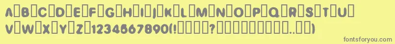 フォントGinger – 黄色の背景に灰色の文字