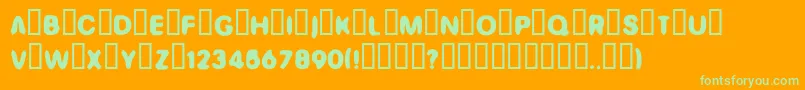Ginger-Schriftart – Grüne Schriften auf orangefarbenem Hintergrund