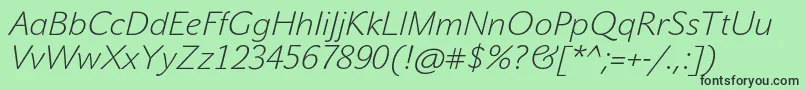 JohnsansWhiteProItalic Font – Black Fonts on Green Background