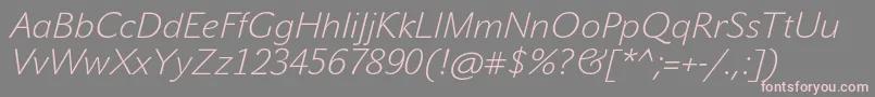 JohnsansWhiteProItalic Font – Pink Fonts on Gray Background