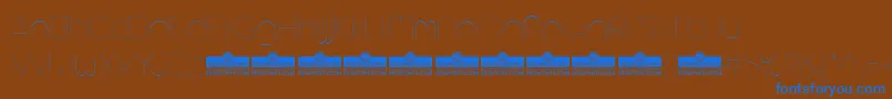 Czcionka AristaProAlternateHairlineTrial – niebieskie czcionki na brązowym tle