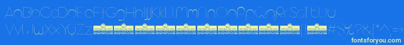 Czcionka AristaProAlternateHairlineTrial – żółte czcionki na niebieskim tle