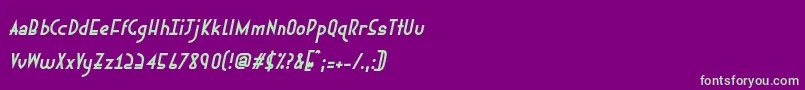 Шрифт Ephemerianbolditalic – зелёные шрифты на фиолетовом фоне