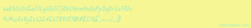 Czcionka Ephemerianbolditalic – zielone czcionki na żółtym tle