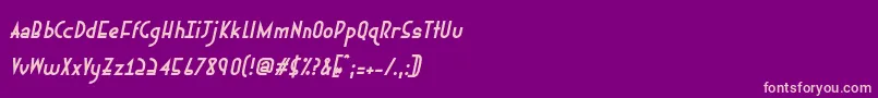 Ephemerianbolditalic Font – Pink Fonts on Purple Background