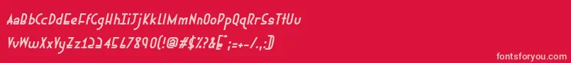 Ephemerianbolditalic Font – Pink Fonts on Red Background