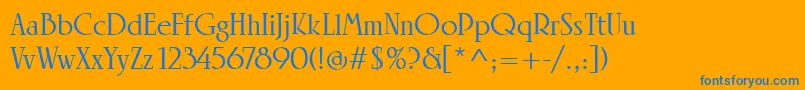 LinotypeRowenaMedium Font – Blue Fonts on Orange Background