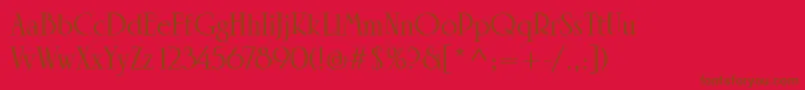 LinotypeRowenaMedium Font – Brown Fonts on Red Background