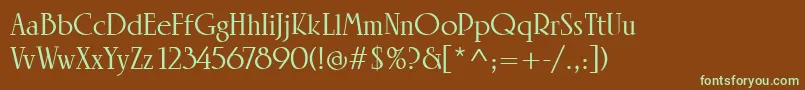 LinotypeRowenaMedium Font – Green Fonts on Brown Background