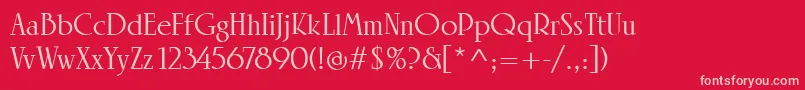 LinotypeRowenaMedium Font – Pink Fonts on Red Background