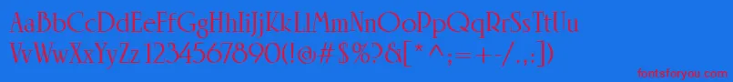 LinotypeRowenaMedium Font – Red Fonts on Blue Background