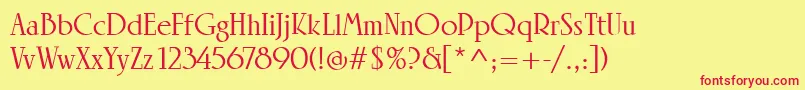 LinotypeRowenaMedium Font – Red Fonts on Yellow Background