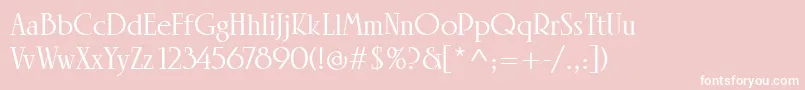 LinotypeRowenaMedium-Schriftart – Weiße Schriften auf rosa Hintergrund
