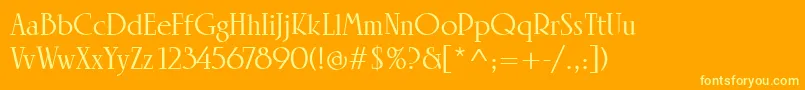 LinotypeRowenaMedium Font – Yellow Fonts on Orange Background